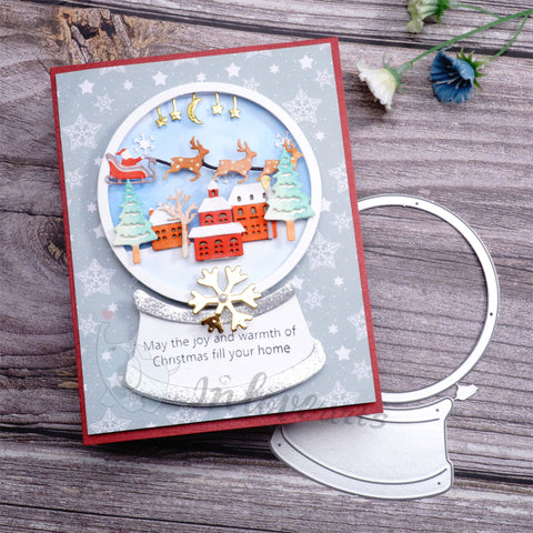 Inlovearts Christmas Scenery Crysal Ball Cutting Dies