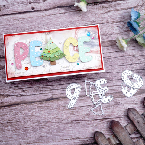 Inlovearts Christmas Theme "Peace" Word Cutting Dies