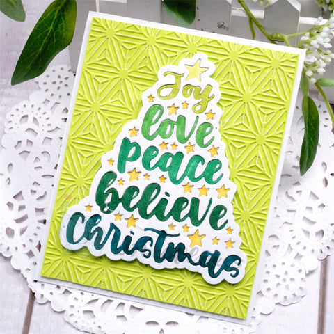 Inlovearts Christmas Tree Shaped Word Cutting Dies