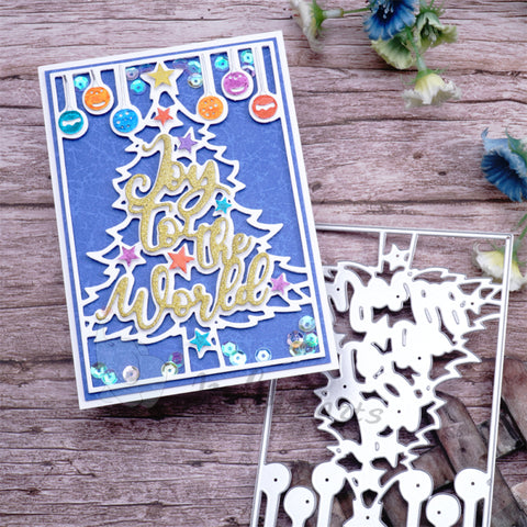 Inlovearts Christmas Tree and Light Background Board Cutting Dies