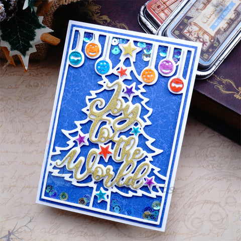 Inlovearts Christmas Tree and Light Background Board Cutting Dies