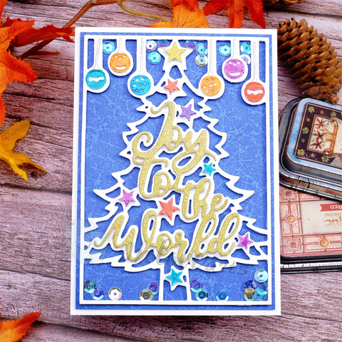 Inlovearts Christmas Tree and Light Background Board Cutting Dies