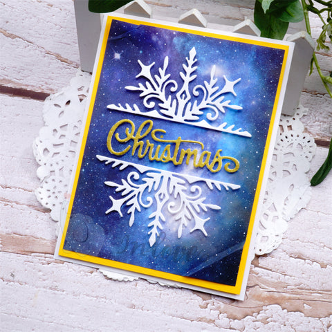 Inlovearts Christmas Words with Snowflakes Cutting Dies