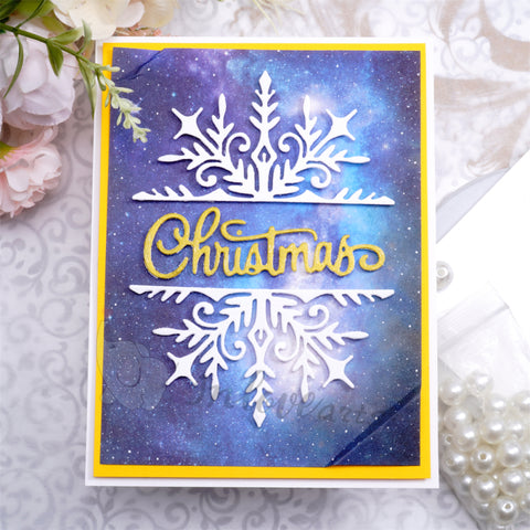 Inlovearts Christmas Words with Snowflakes Cutting Dies