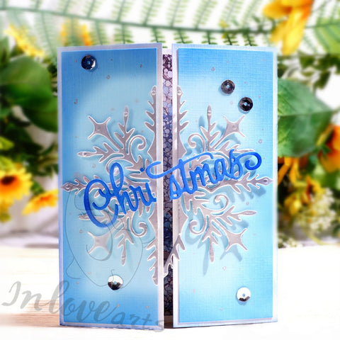 Inlovearts Christmas Words with Snowflakes Cutting Dies