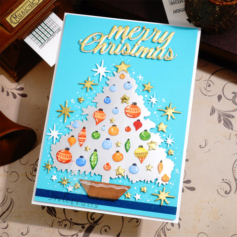 Inlovearts Christmas Tree Hanging Lights Cutting Dies
