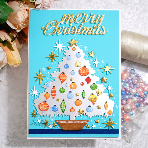 Inlovearts Christmas Tree Hanging Lights Cutting Dies
