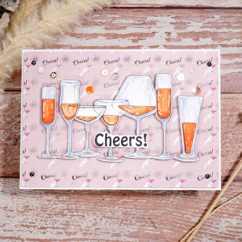 Inlovearts Cocktail Glass Cutting Dies
