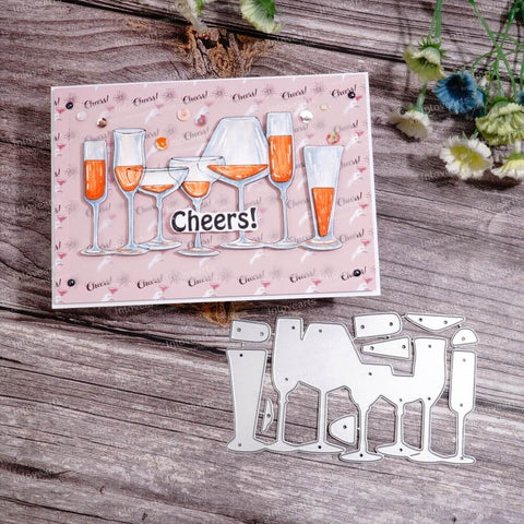 Inlovearts Cocktail Glass Cutting Dies