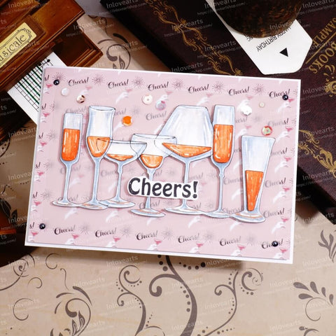 Inlovearts Cocktail Glass Cutting Dies