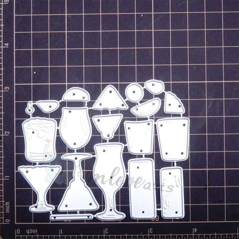 Inlovearts Cocktail Glasses Cutting Dies