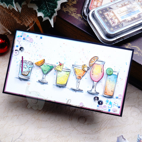 Inlovearts Cocktail Glasses Cutting Dies