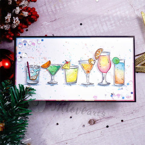 Inlovearts Cocktail Glasses Cutting Dies