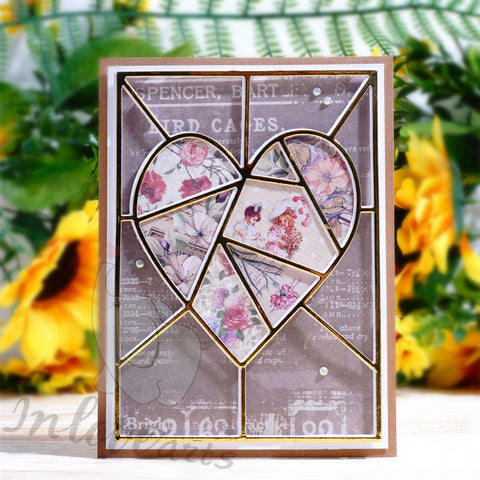 Inlovearts Collage of Heart Background Board Cutting Dies