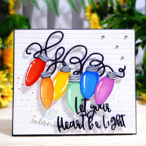 Inlovearts Colored Lights Border Cutting Dies