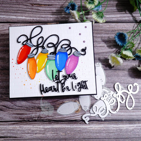 Inlovearts Colored Lights Border Cutting Dies