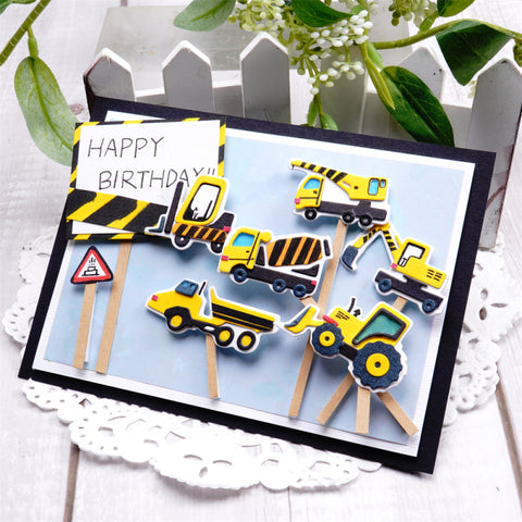 Inlovearts Construction Vehicle Cutting Dies