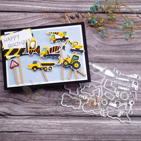 Inlovearts Construction Vehicle Cutting Dies