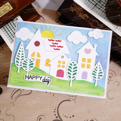 Inlovearts Country House and Trees Cutting Dies