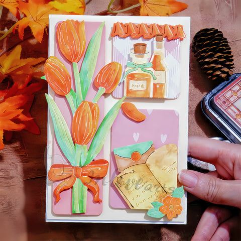 Inlovearts Cozy Afternoon (Tulip) Cutting Dies