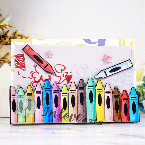Inlovearts Crayon Border Cutting Dies