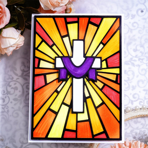 Inlovearts Cross and Laser Line Background Board Cutting Dies