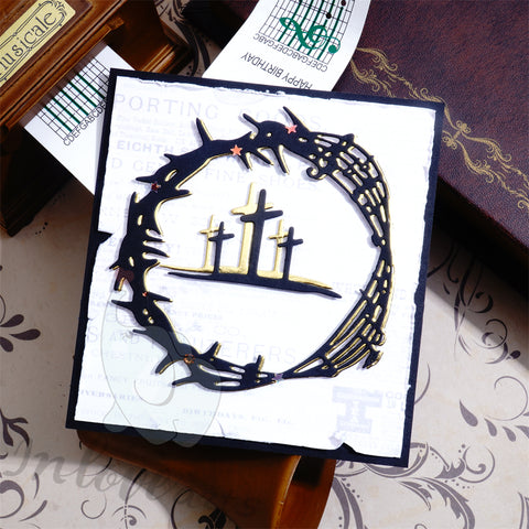 Inlovearts Cross and Thorns Border Cutting Dies