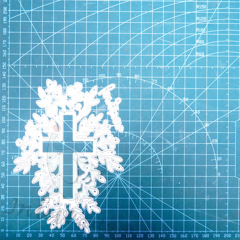 Inlovearts Cross with Leaves Cutting Dies