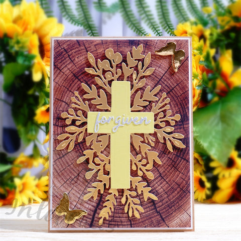 Inlovearts Cross with Leaves Cutting Dies