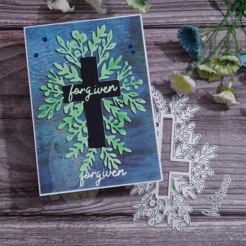 Inlovearts Cross with Leaves Cutting Dies