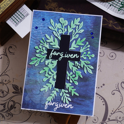 Inlovearts Cross with Leaves Cutting Dies