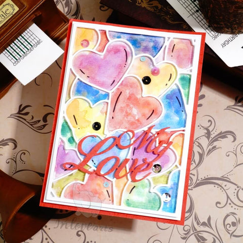Inlovearts Crowded Hearts Background Board Cutting Dies