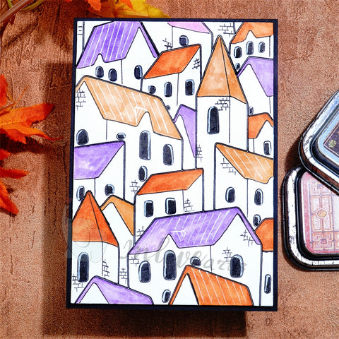 Inlovearts Crowded Houses Background Board Cutting Dies