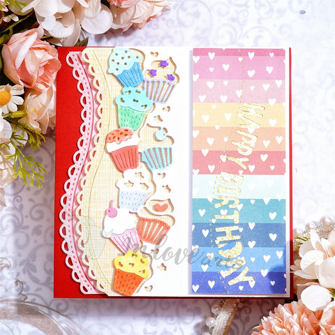 Inlovearts Cupcake Wave Border Cutting Dies