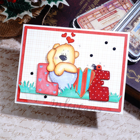 Inlovearts Cute Bear and "Love" Word Cutting Dies