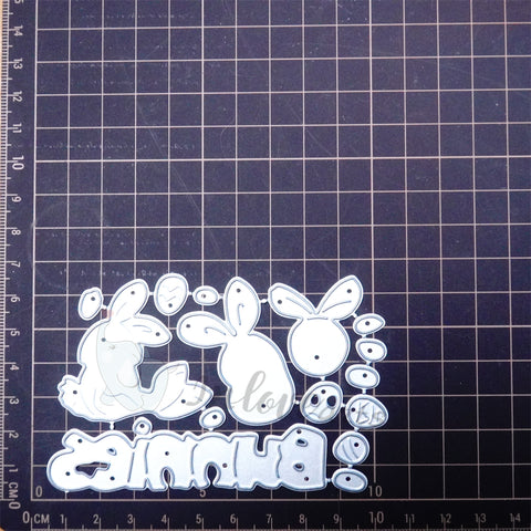 Inlovearts Cute Bunny Word Cutting Dies