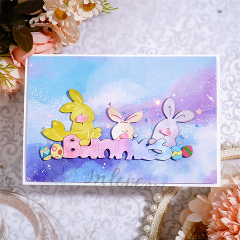 Inlovearts Cute Bunny Word Cutting Dies
