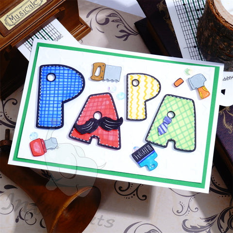 Inlovearts Cute "PAPA" Word Cutting Dies