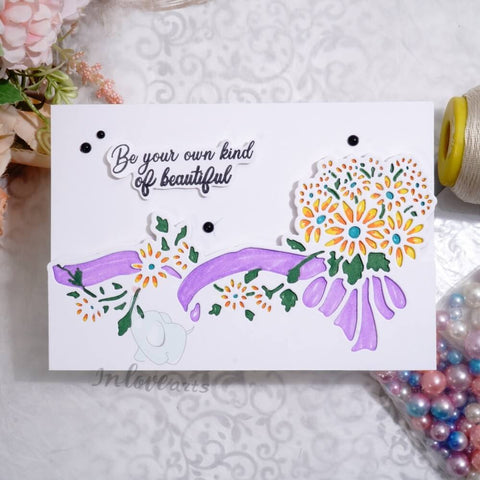 Inlovearts Daisy Bouquet Border Cutting Dies