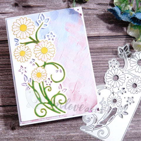 Inlovearts Daisy Flower Border Cutting Dies