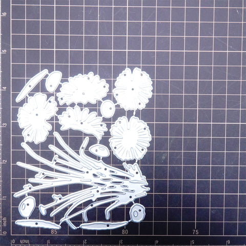 Inlovearts Daisy Flowers Bouquet Cutting Dies
