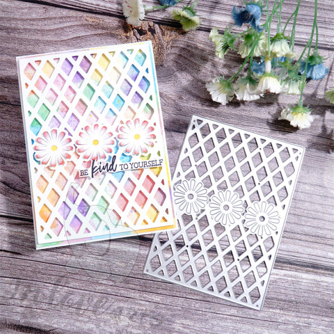 Inlovearts Daisy Grid Pattern Background Board Cutting Dies