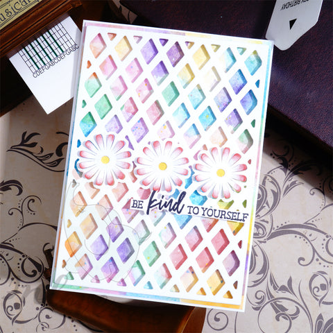 Inlovearts Daisy Grid Pattern Background Board Cutting Dies