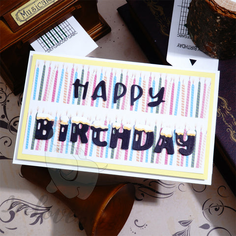 Inlovearts Decorated Happy Birthday Word Cutting Dies