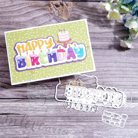 Inlovearts Decorated Happy Birthday Word Cutting Dies