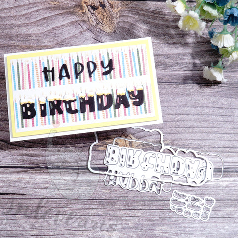 Inlovearts Decorated Happy Birthday Word Cutting Dies