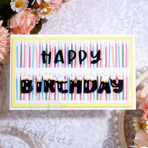 Inlovearts Decorated Happy Birthday Word Cutting Dies