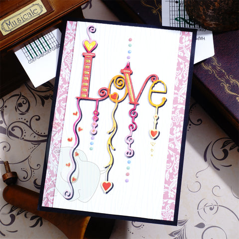 Inlovearts Decorated Love Word Cutting Dies