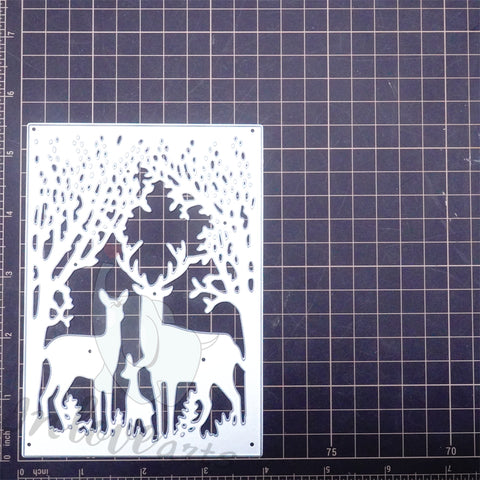 Inlovearts Deers Family in the Forest Cutting Dies