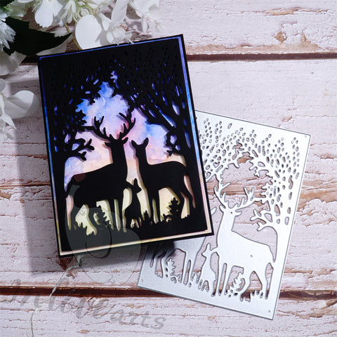 Inlovearts Deers Family in the Forest Cutting Dies